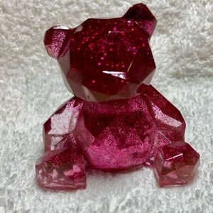Sparkling Pink Gemstone Bear Figurine